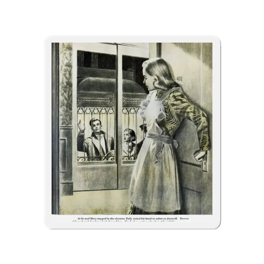 Not To Be Alone (Pt. 1-1), Redbook, February 1948 (Magazine Illustration) Refrigerator Magnet - The Sticker Space