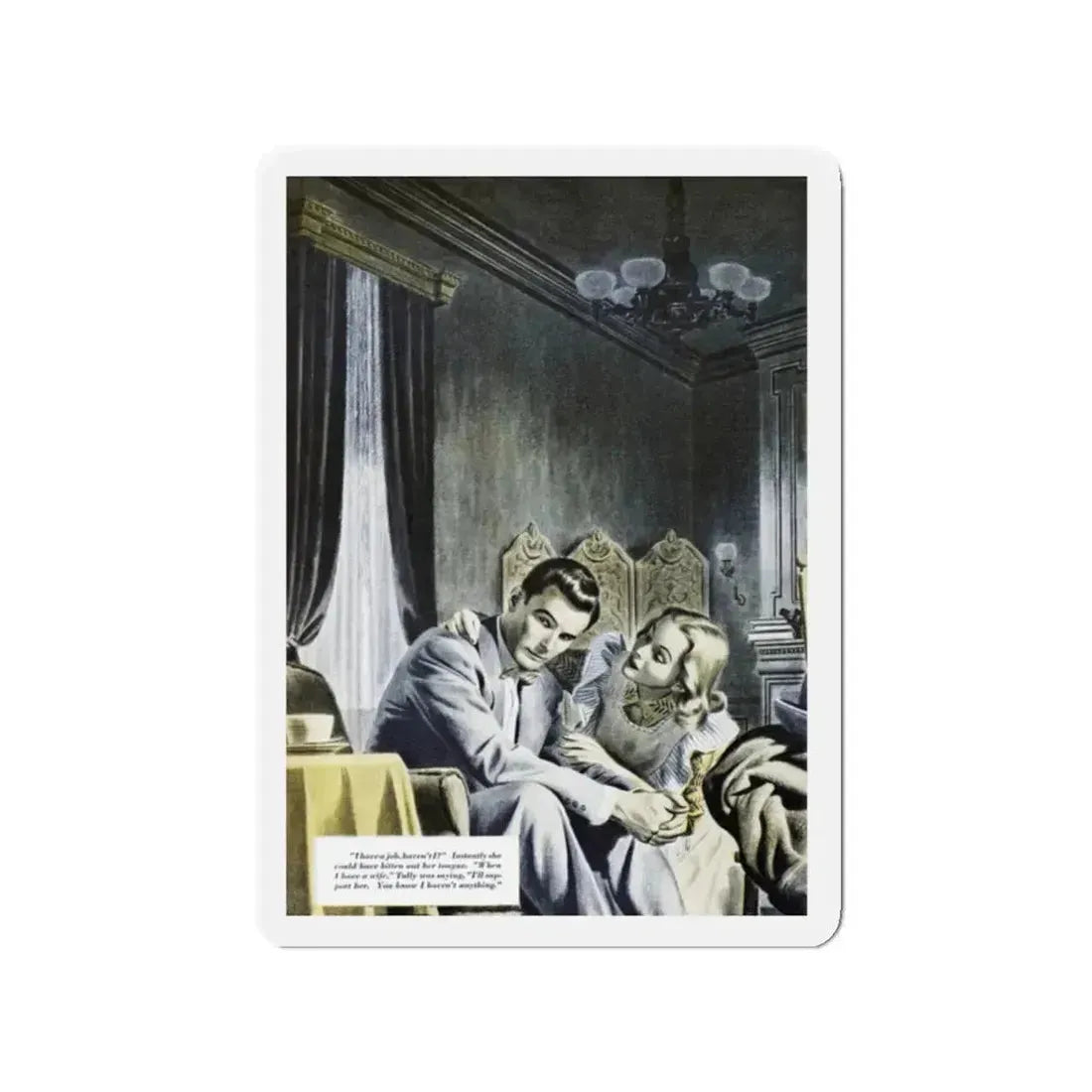 Not To Be Alone (Pt. 1-2), Redbook, February 1948 (Magazine Illustration) Refrigerator Magnet 2 Inch - The Sticker Space