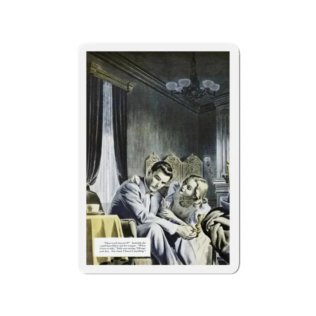 Not To Be Alone (Pt. 1-2), Redbook, February 1948 (Magazine Illustration) Refrigerator Magnet 3 Inch - The Sticker Space