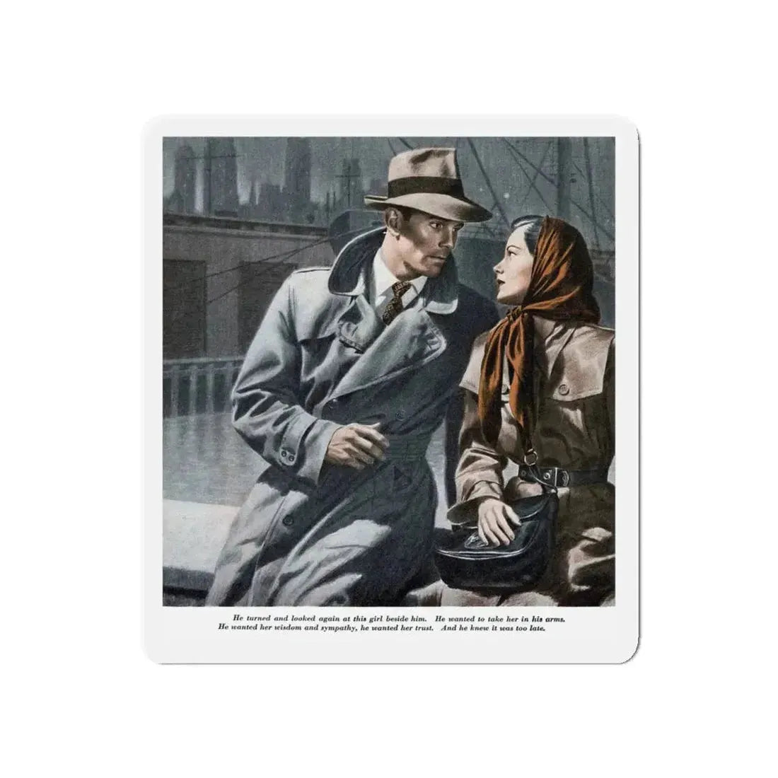 Not To Be Alone (Pt. 3-1), Redbook, April 1948 (Magazine Illustration) Refrigerator Magnet 5 Inch - The Sticker Space