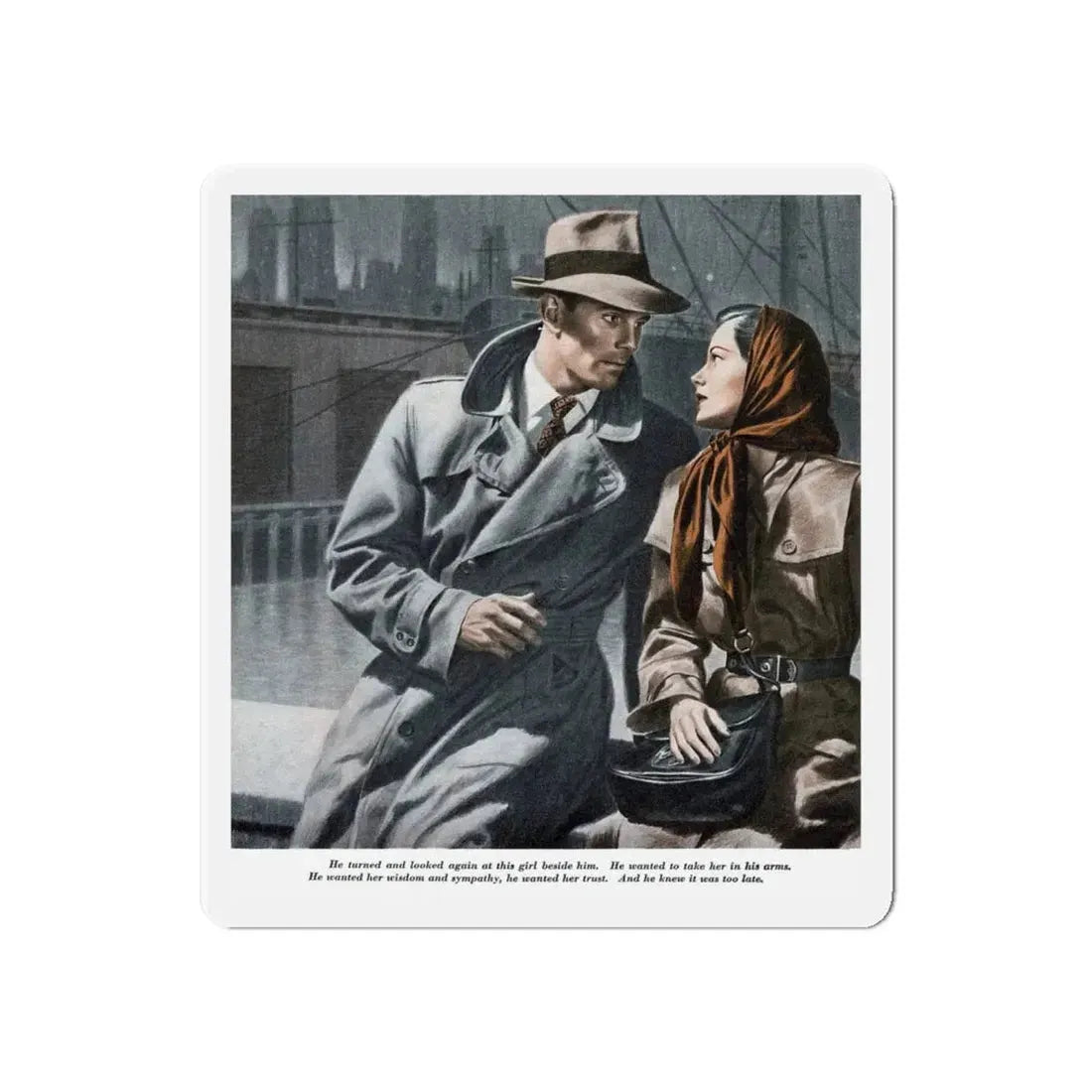 Not To Be Alone (Pt. 3-1), Redbook, April 1948 (Magazine Illustration) Refrigerator Magnet - The Sticker Space