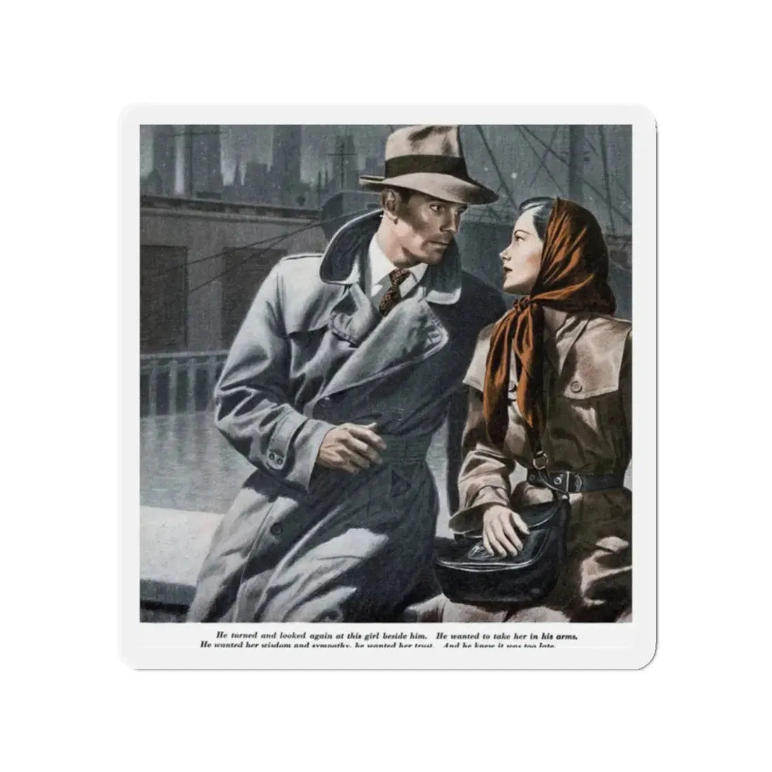 Not To Be Alone (Pt. 3-1), Redbook, April 1948 (Magazine Illustration) Refrigerator Magnet - The Sticker Space