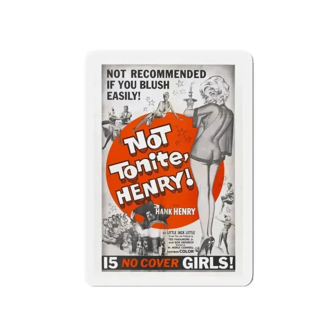 NOT TONITE, HENRY! 1960 Movie Poster - Refrigerator Magnet 3 Inch Die-Cut - The Sticker Space