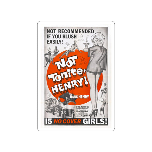NOT TONITE, HENRY! 1960 Movie Poster STICKER Vinyl Die-Cut Decal-White-The Sticker Space