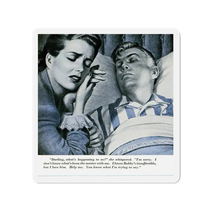 Not Yours Or Mine, But Ours (1), Redbook, March 1947 (Magazine Illustration) Refrigerator Magnet 2 Inch - The Sticker Space