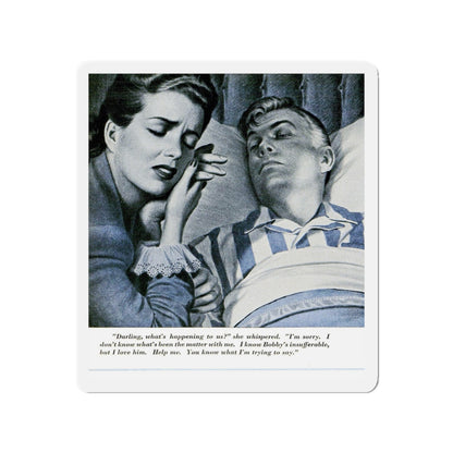 Not Yours Or Mine, But Ours (1), Redbook, March 1947 (Magazine Illustration) Refrigerator Magnet-3" x 3"-The Sticker Space