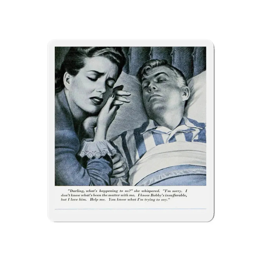 Not Yours Or Mine, But Ours (1), Redbook, March 1947 (Magazine Illustration) Refrigerator Magnet 6 Inch - The Sticker Space