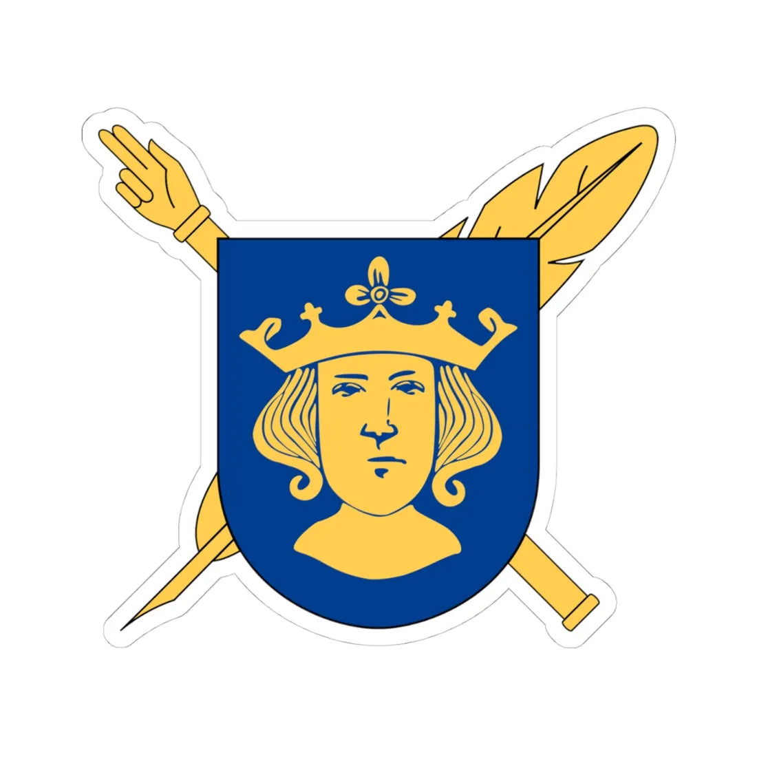 Notarius Publicus Stockholm vapen (Sweden) (Coat of Arms) STICKER Vinyl Kiss-Cut Decal 4 Inch White - The Sticker Space