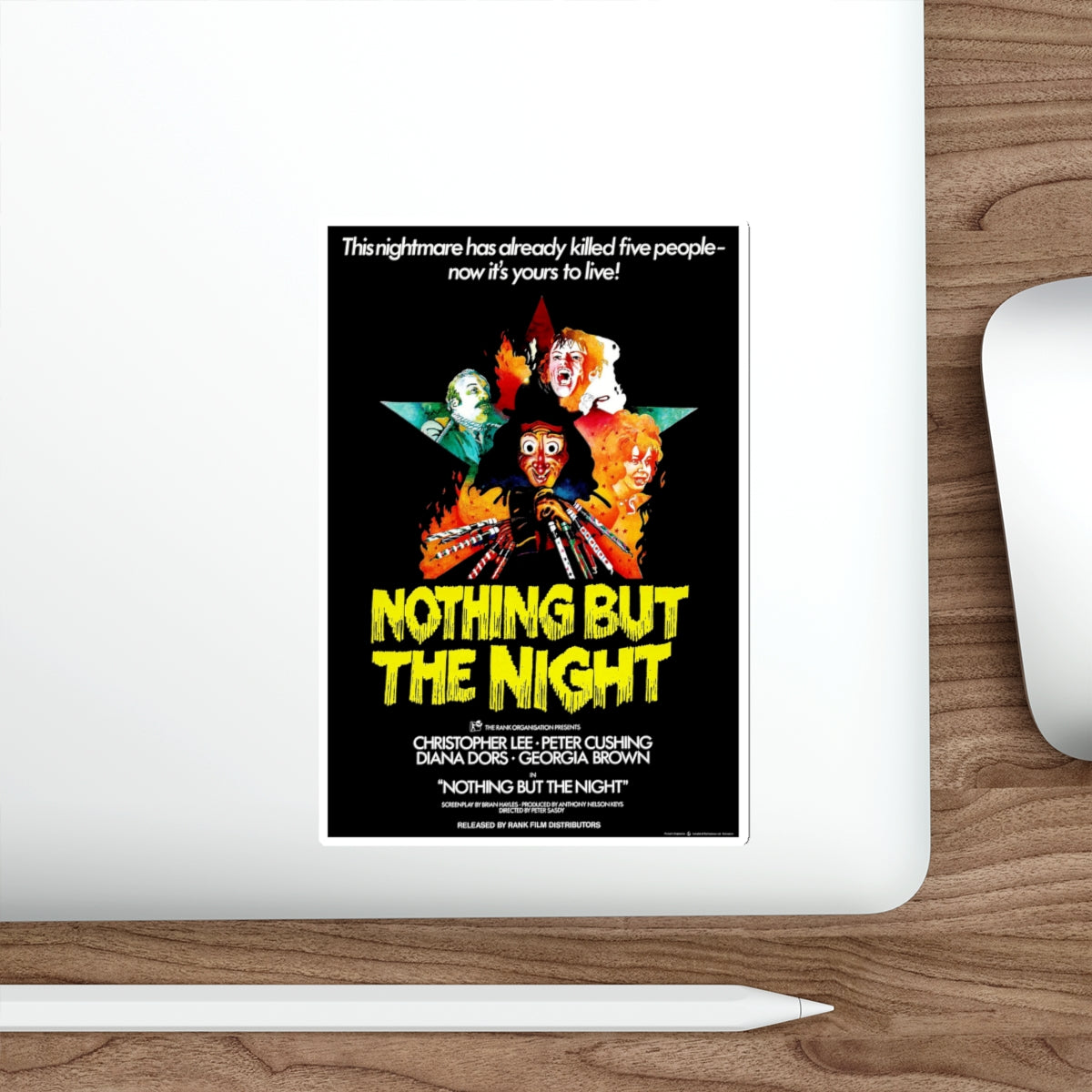 NOTHING BUT THE NIGHT 1973 Movie Poster STICKER Vinyl Die-Cut Decal-The Sticker Space