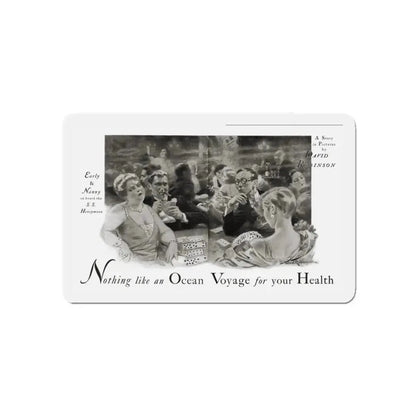 Nothing like an Ocean Voyage for your Health, Cosmopolitan, September 1930 (Magazine Illustration) Refrigerator Magnet 5 Inch - The Sticker Space