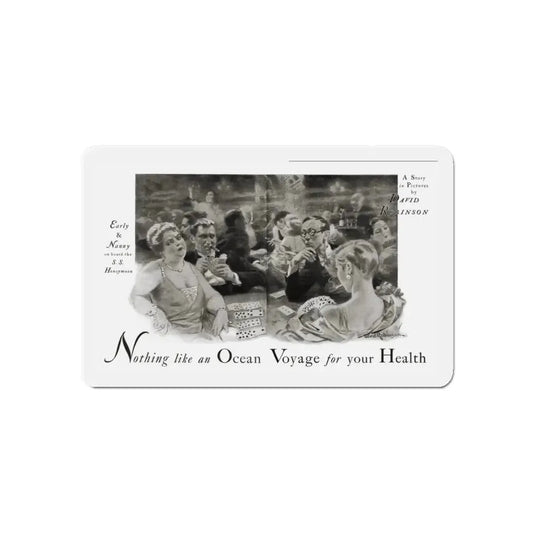 Nothing like an Ocean Voyage for your Health, Cosmopolitan, September 1930 (Magazine Illustration) Refrigerator Magnet 6 Inch - The Sticker Space