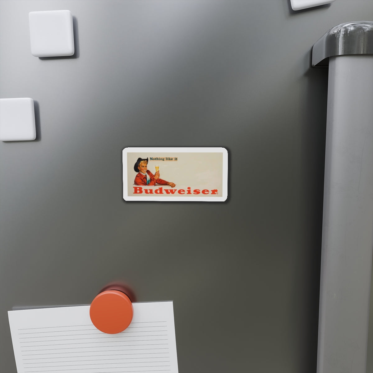 Nothing Like It, Budweiser Beer advertisement (Magazine Illustration) Refrigerator Magnet-The Sticker Space