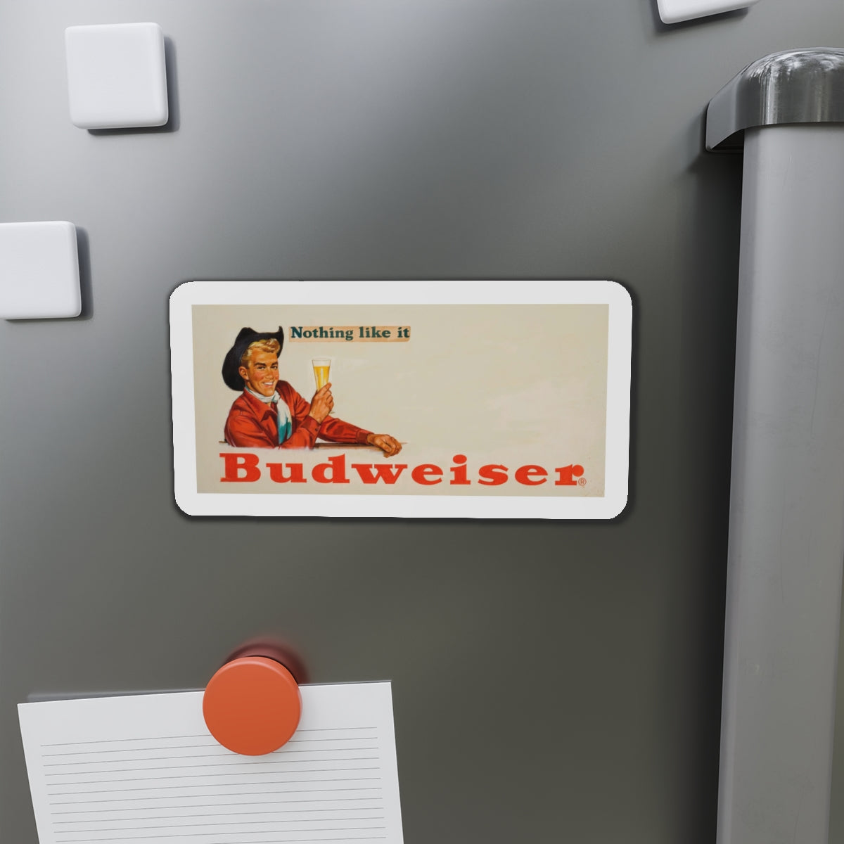 Nothing Like It, Budweiser Beer advertisement (Magazine Illustration) Refrigerator Magnet-The Sticker Space