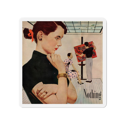 Nothing Must Change (1), Redbook, June 1951 (Magazine Illustration) Refrigerator Magnet-4" x 4"-The Sticker Space