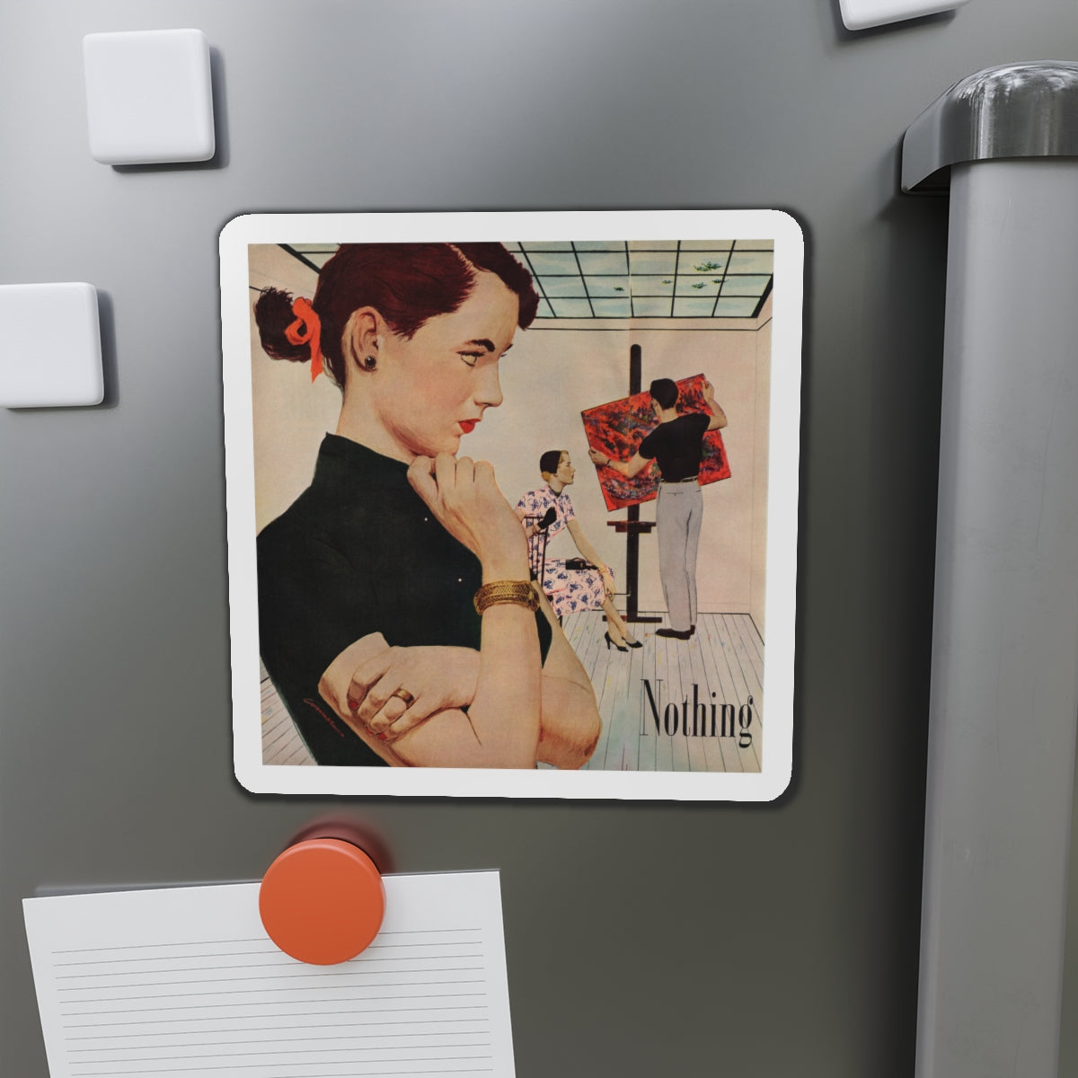 Nothing Must Change (1), Redbook, June 1951 (Magazine Illustration) Refrigerator Magnet-The Sticker Space