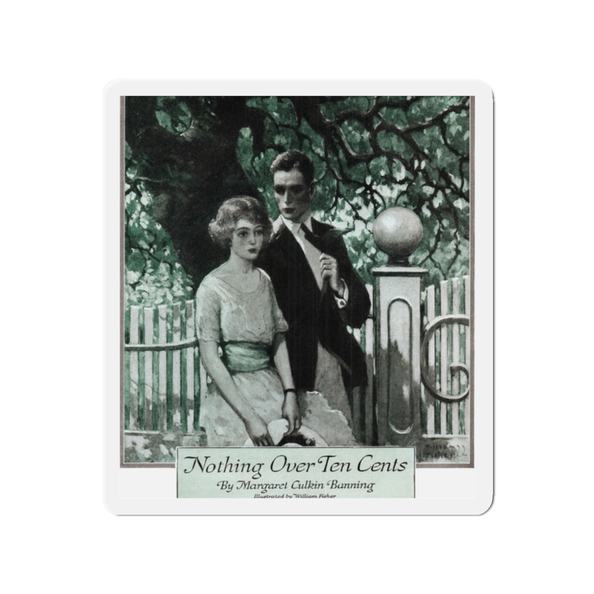 Nothing Over Ten Cents, McCalls magazine, January 1923 (Magazine Illustration) Refrigerator Magnet-2" x 2"-The Sticker Space