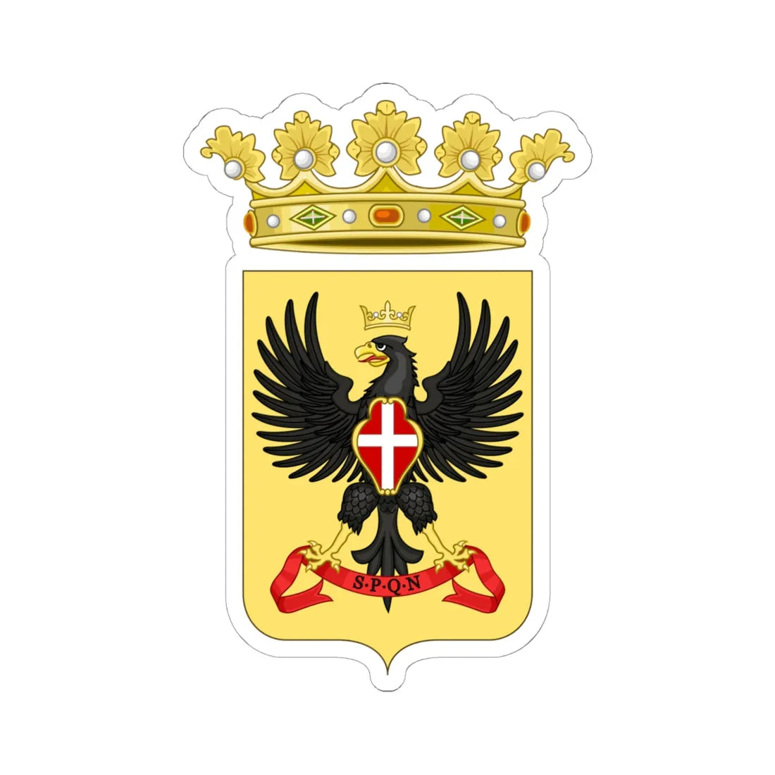 Noto-Stemma (Italy) (Coat of Arms) STICKER Vinyl Kiss-Cut Decal 6 Inch White - The Sticker Space