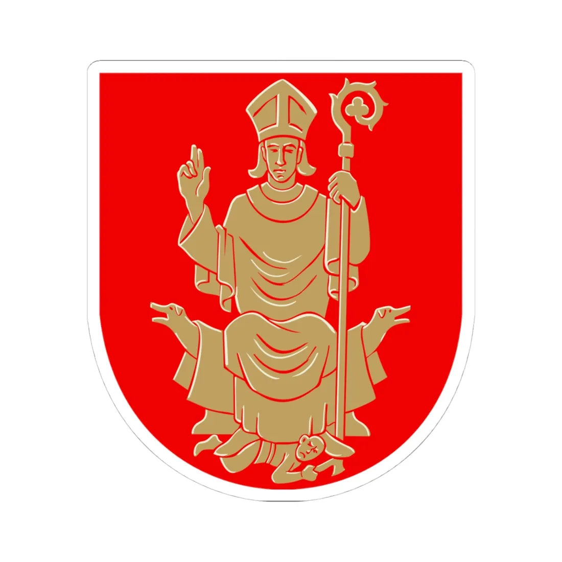 Nousiainen.vaakuna (Finland) (Coat of Arms) STICKER Vinyl Kiss-Cut Decal 4 Inch White - The Sticker Space