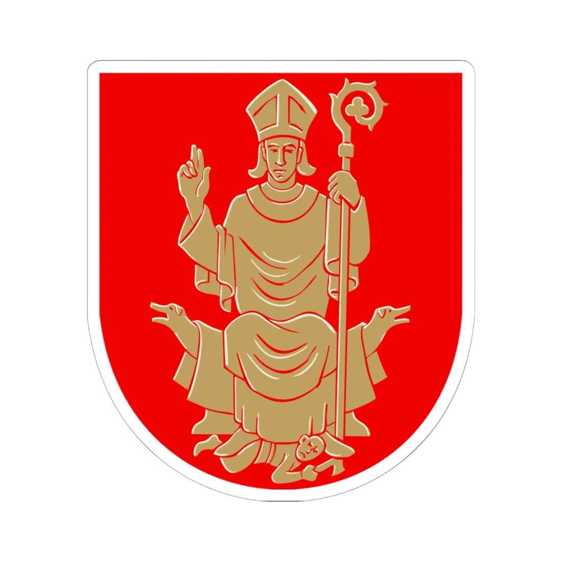 Nousiainen.vaakuna (Finland) (Coat of Arms) STICKER Vinyl Kiss-Cut Decal 6 Inch White - The Sticker Space