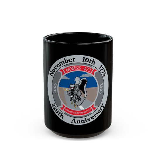 November 10th 1775 230th Anniversary (USMC) Black Coffee Mug-15oz-The Sticker Space