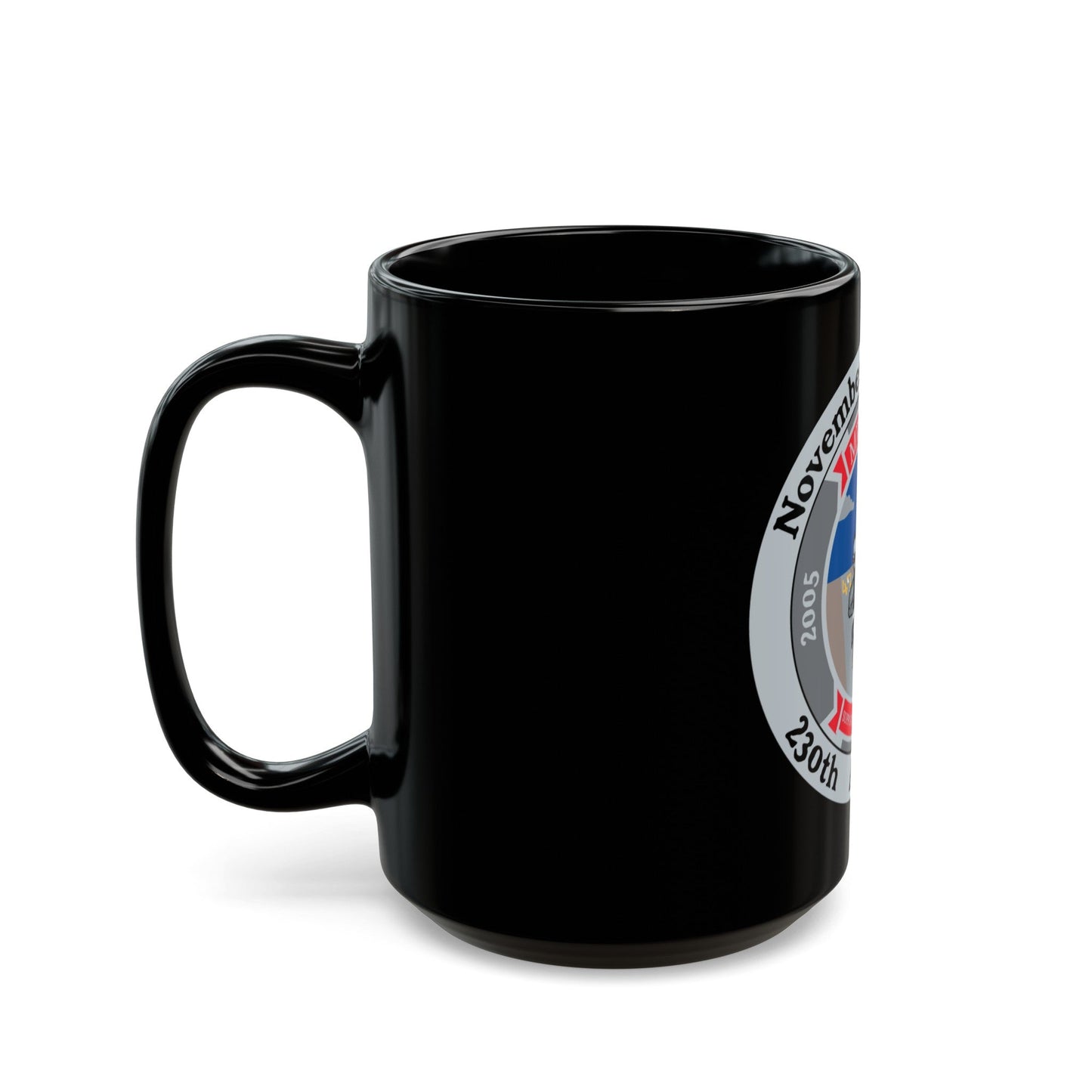 November 10th 1775 230th Anniversary (USMC) Black Coffee Mug-The Sticker Space