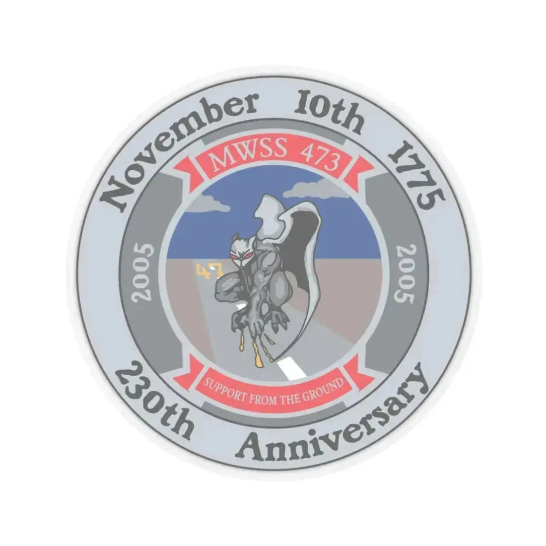 November 10th 1775 230th Anniversary (USMC) STICKER Vinyl Kiss-Cut Decal 3 Inch Transparent - The Sticker Space