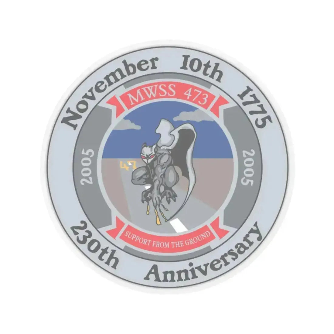 November 10th 1775 230th Anniversary (USMC) STICKER Vinyl Kiss-Cut Decal 4 Inch Transparent - The Sticker Space
