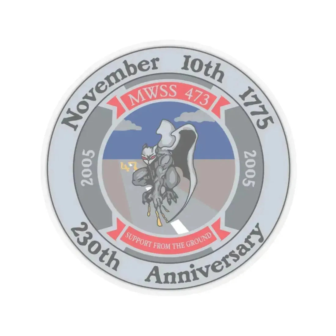 November 10th 1775 230th Anniversary (USMC) STICKER Vinyl Kiss-Cut Decal 6 Inch Transparent - The Sticker Space
