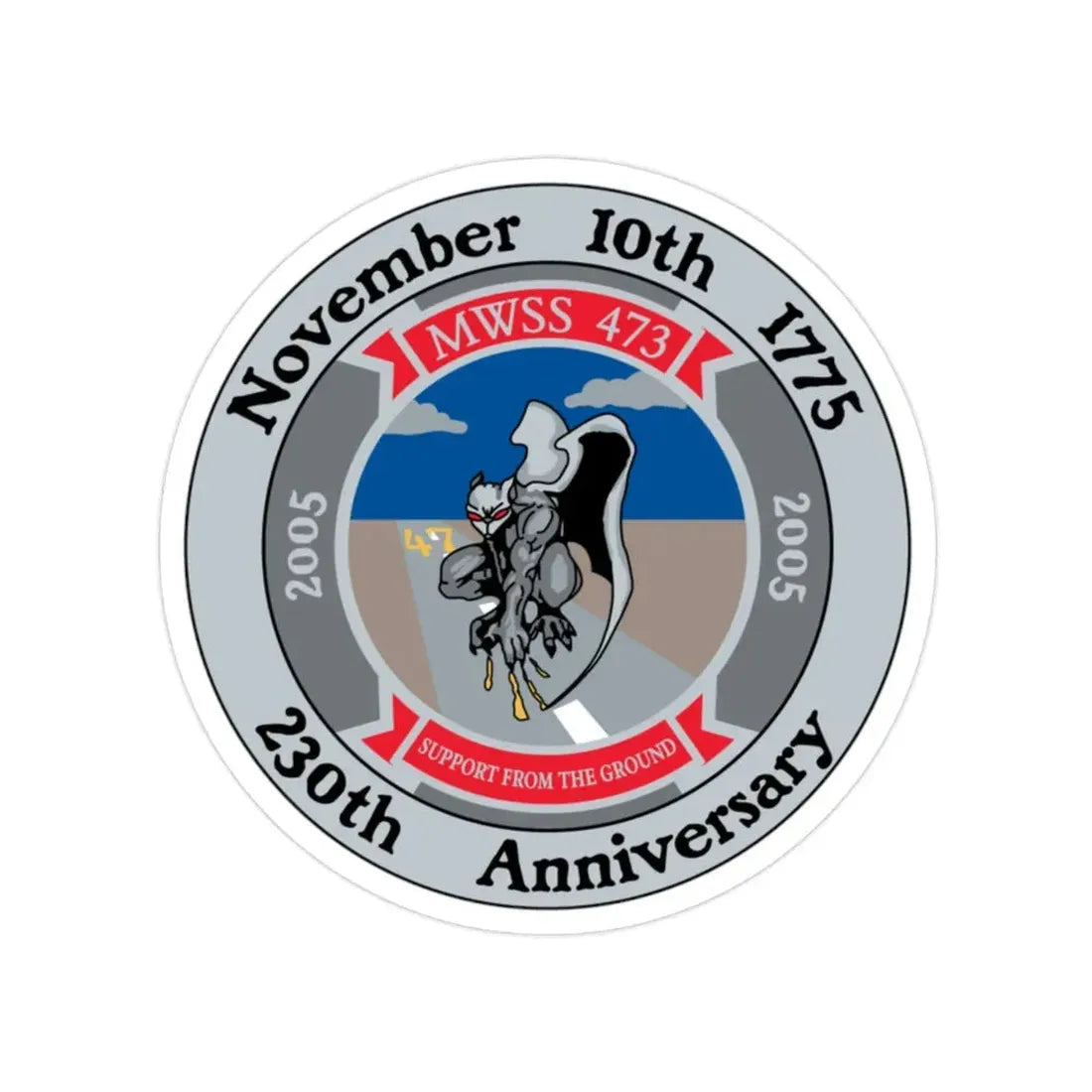 November 10th 1775 230th Anniversary (USMC) Transparent STICKER Die-Cut Vinyl Decal 2 Inch - The Sticker Space