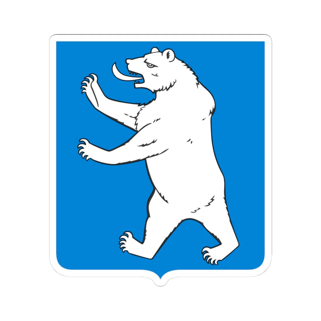 Novgorod Republic Bear Shield (Russia) (Coat of Arms) STICKER Vinyl Kiss-Cut Decal 3 Inch White - The Sticker Space