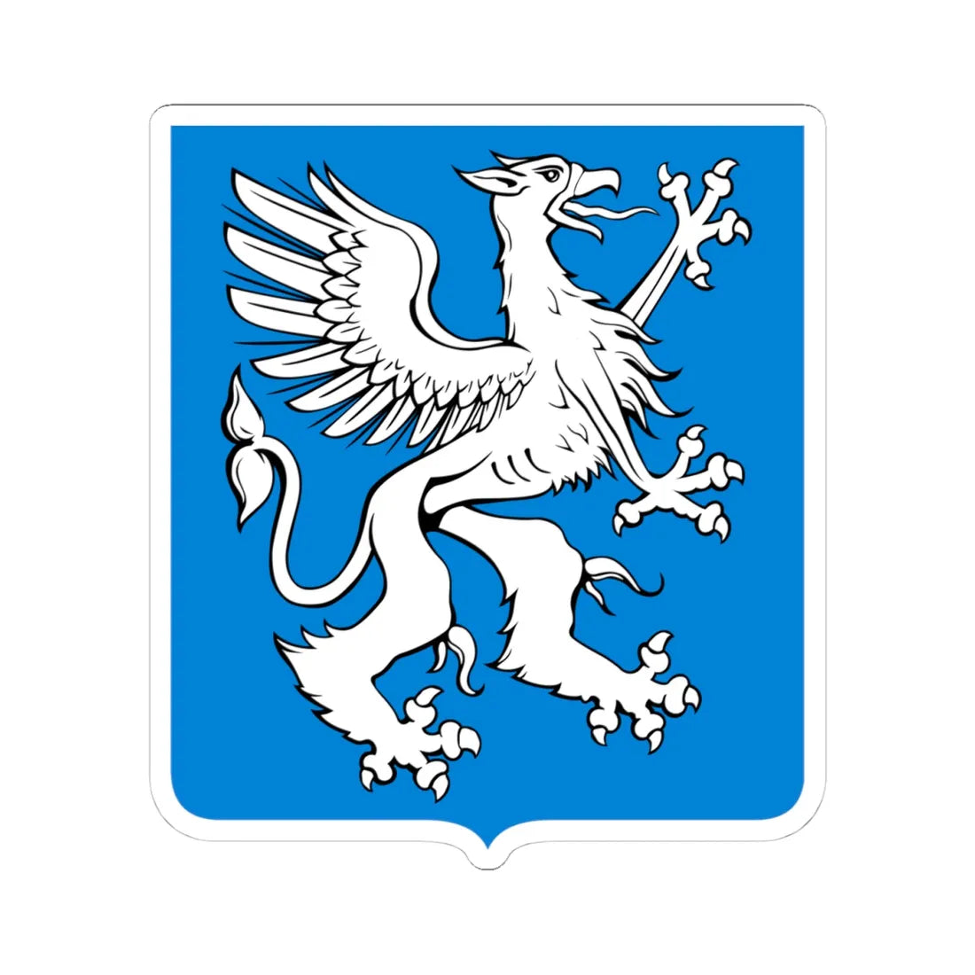 Novgorod Republic Griffin Shield (Russia) (Coat of Arms) STICKER Vinyl Kiss-Cut Decal 4 Inch White - The Sticker Space