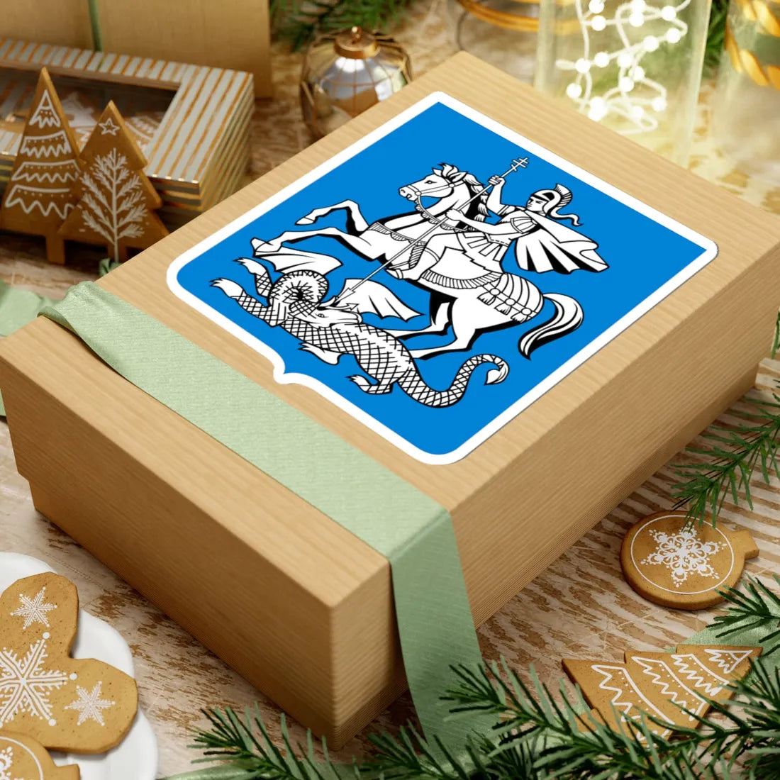 Novgorod Republic Saint George and the Dragon Shield (Russia) (Coat of Arms) STICKER Vinyl Kiss-Cut Decal - The Sticker Space