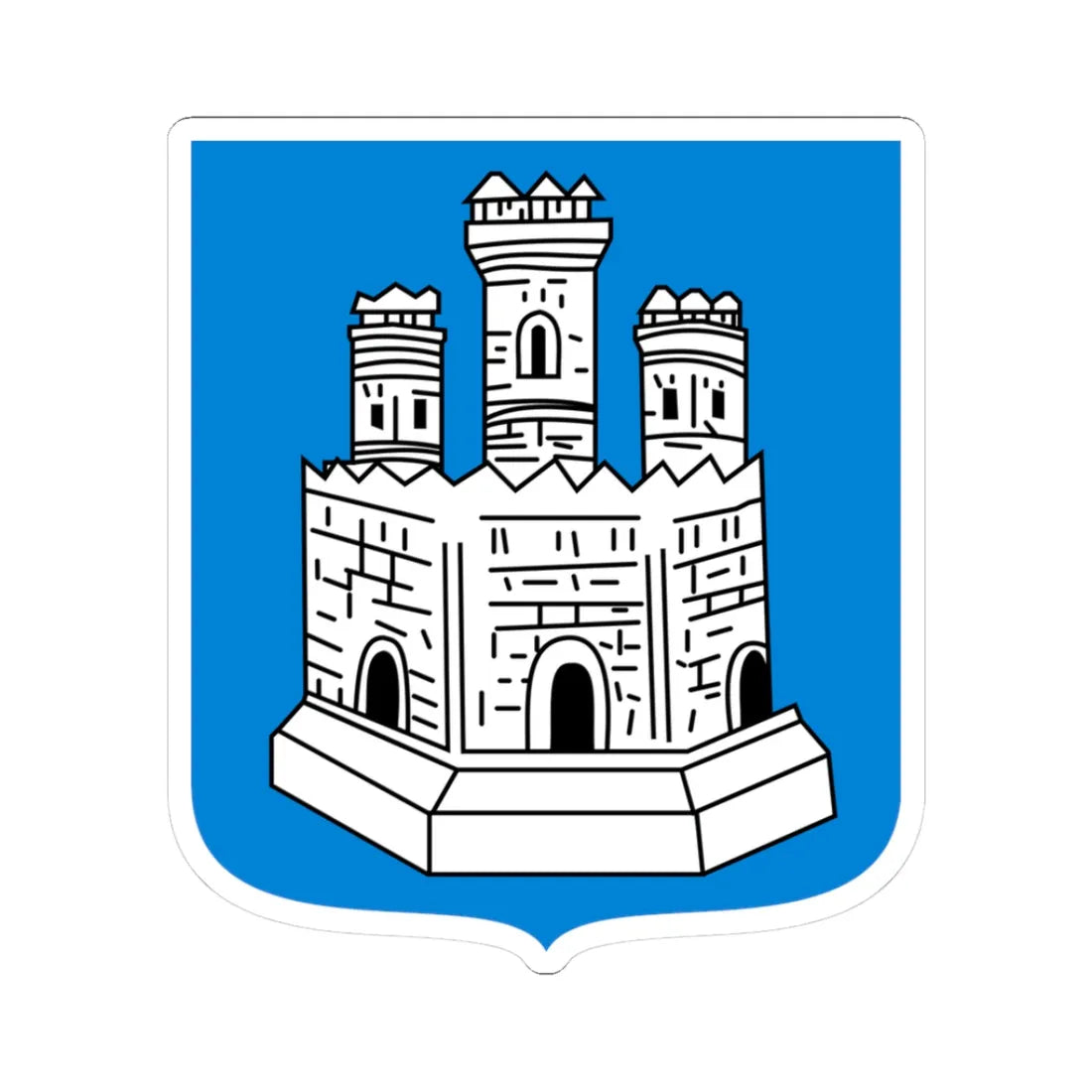 Novgorod Republic White Castle Shield (Russia) (Coat of Arms) STICKER Vinyl Kiss-Cut Decal 3 Inch White - The Sticker Space