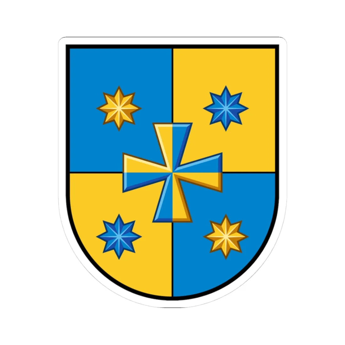 Novi Sanzhary Raion coat of arms lesser (Ukraine) (Coat of Arms) STICKER Vinyl Kiss-Cut Decal 3 Inch White - The Sticker Space