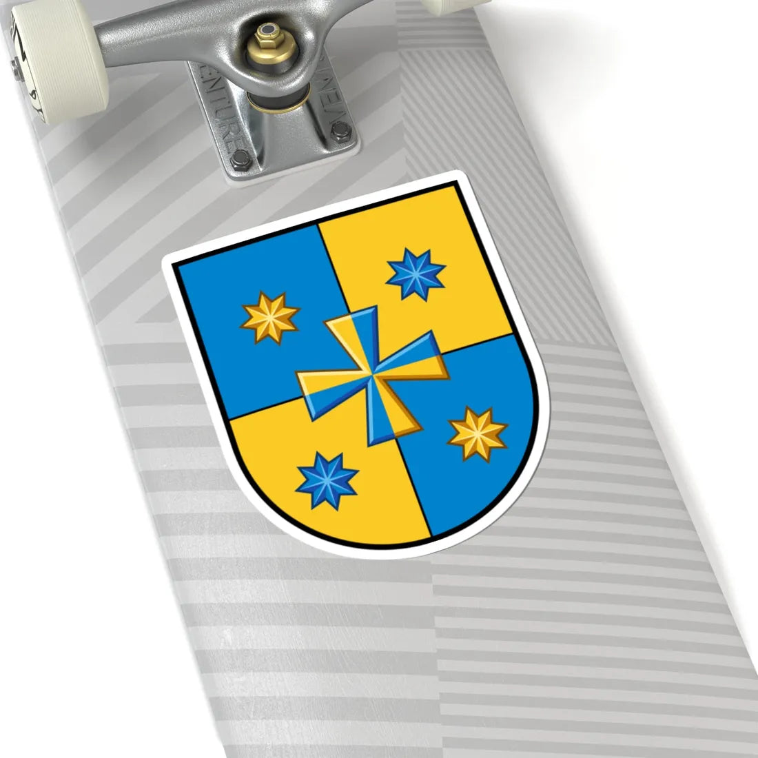 Novi Sanzhary Raion coat of arms lesser (Ukraine) (Coat of Arms) STICKER Vinyl Kiss-Cut Decal - The Sticker Space