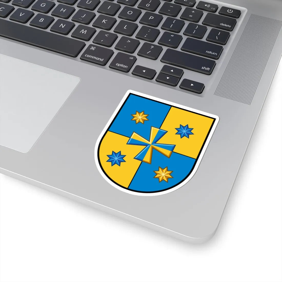 Novi Sanzhary Raion coat of arms lesser (Ukraine) (Coat of Arms) STICKER Vinyl Kiss-Cut Decal - The Sticker Space