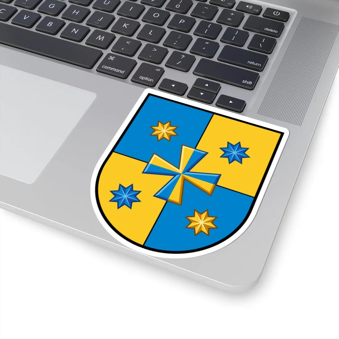 Novi Sanzhary Raion coat of arms lesser (Ukraine) (Coat of Arms) STICKER Vinyl Kiss-Cut Decal - The Sticker Space