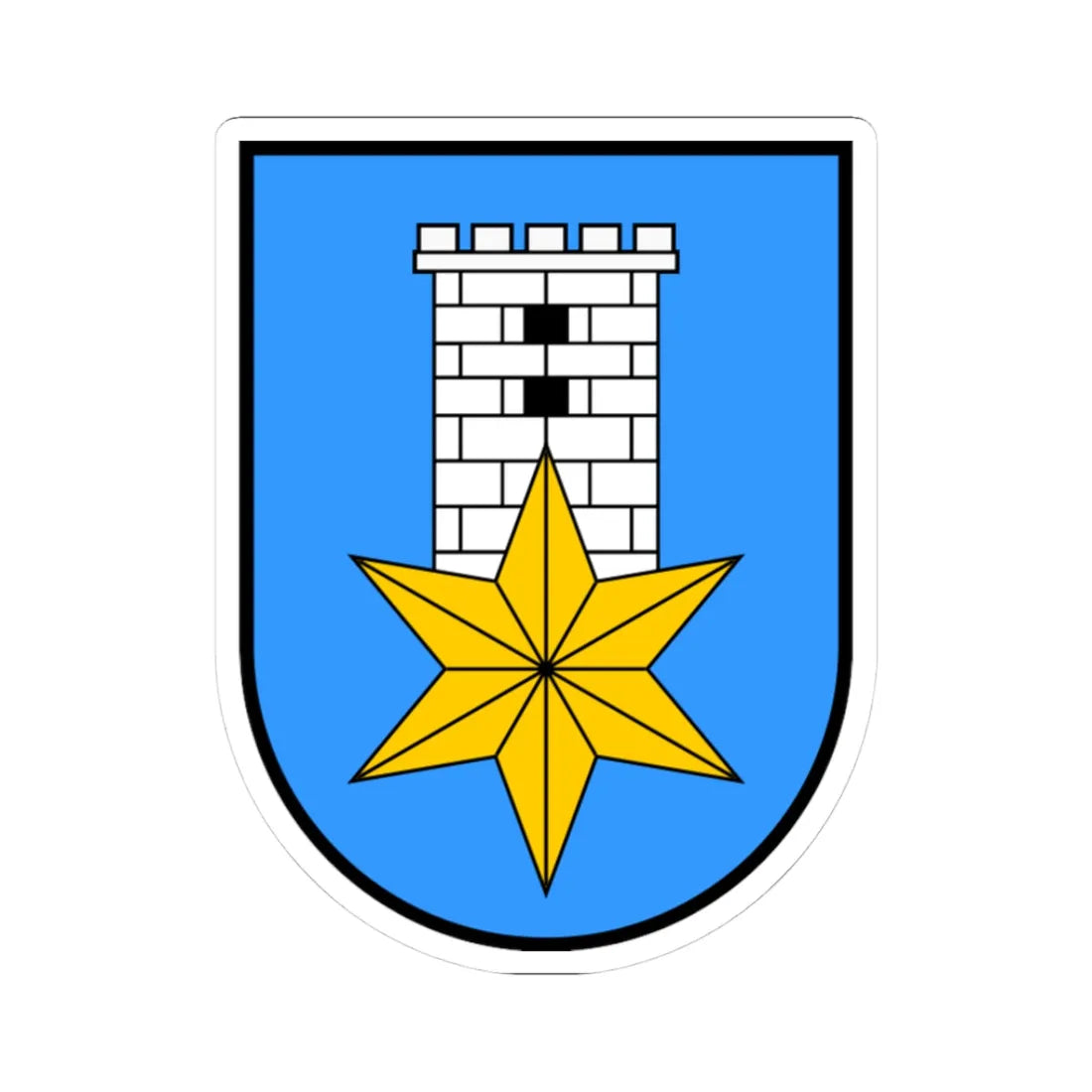 Novi Vinodolski (Croatia) (Coat of Arms) STICKER Vinyl Kiss-Cut Decal 3 Inch White - The Sticker Space