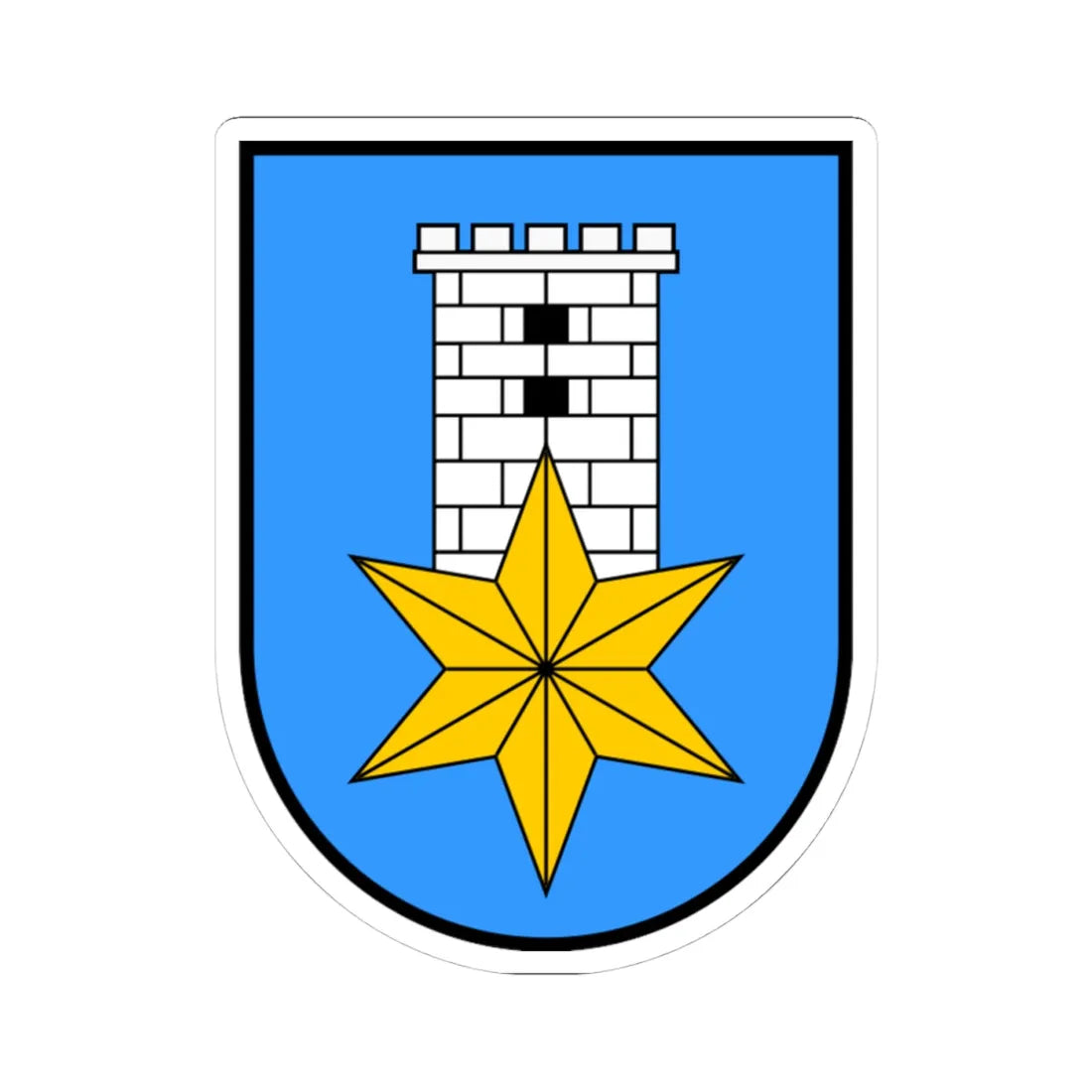 Novi Vinodolski (Croatia) (Coat of Arms) STICKER Vinyl Kiss-Cut Decal 4 Inch White - The Sticker Space