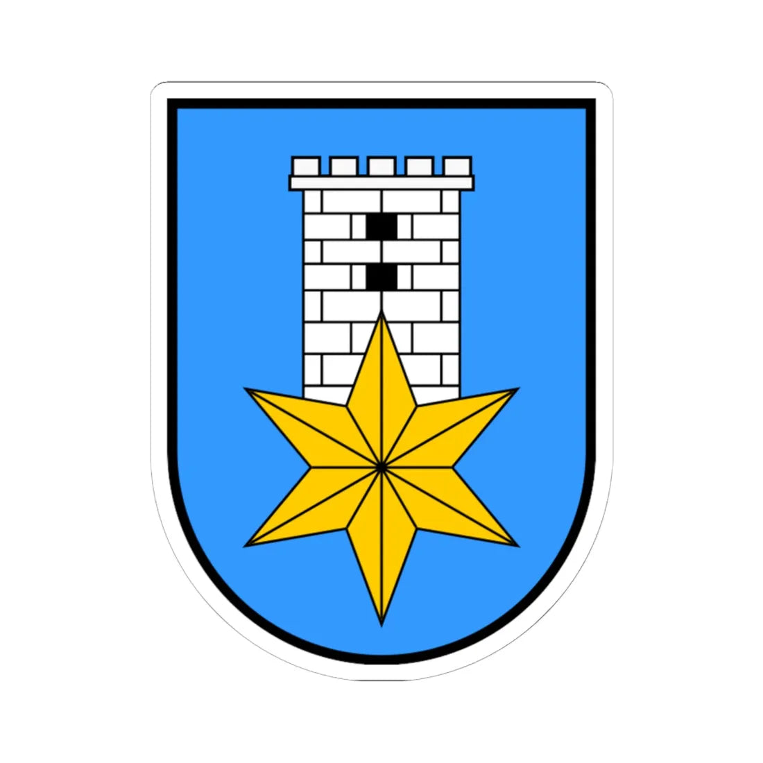 Novi Vinodolski (Croatia) (Coat of Arms) STICKER Vinyl Kiss-Cut Decal 6 Inch White - The Sticker Space