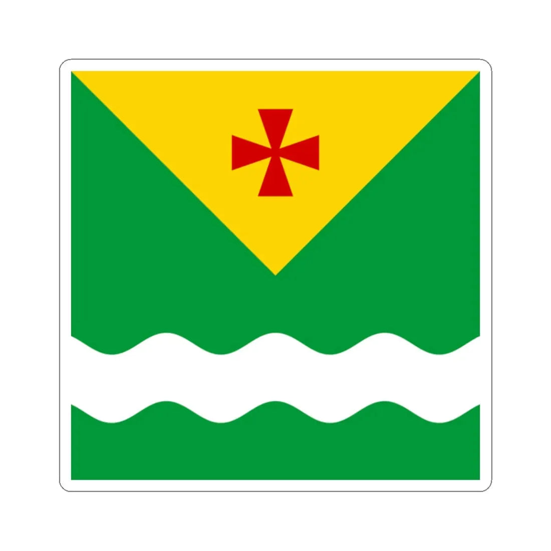 Novomyrhorod flag (Ukraine) STICKER Vinyl Kiss-Cut Decal 2 Inch White - The Sticker Space