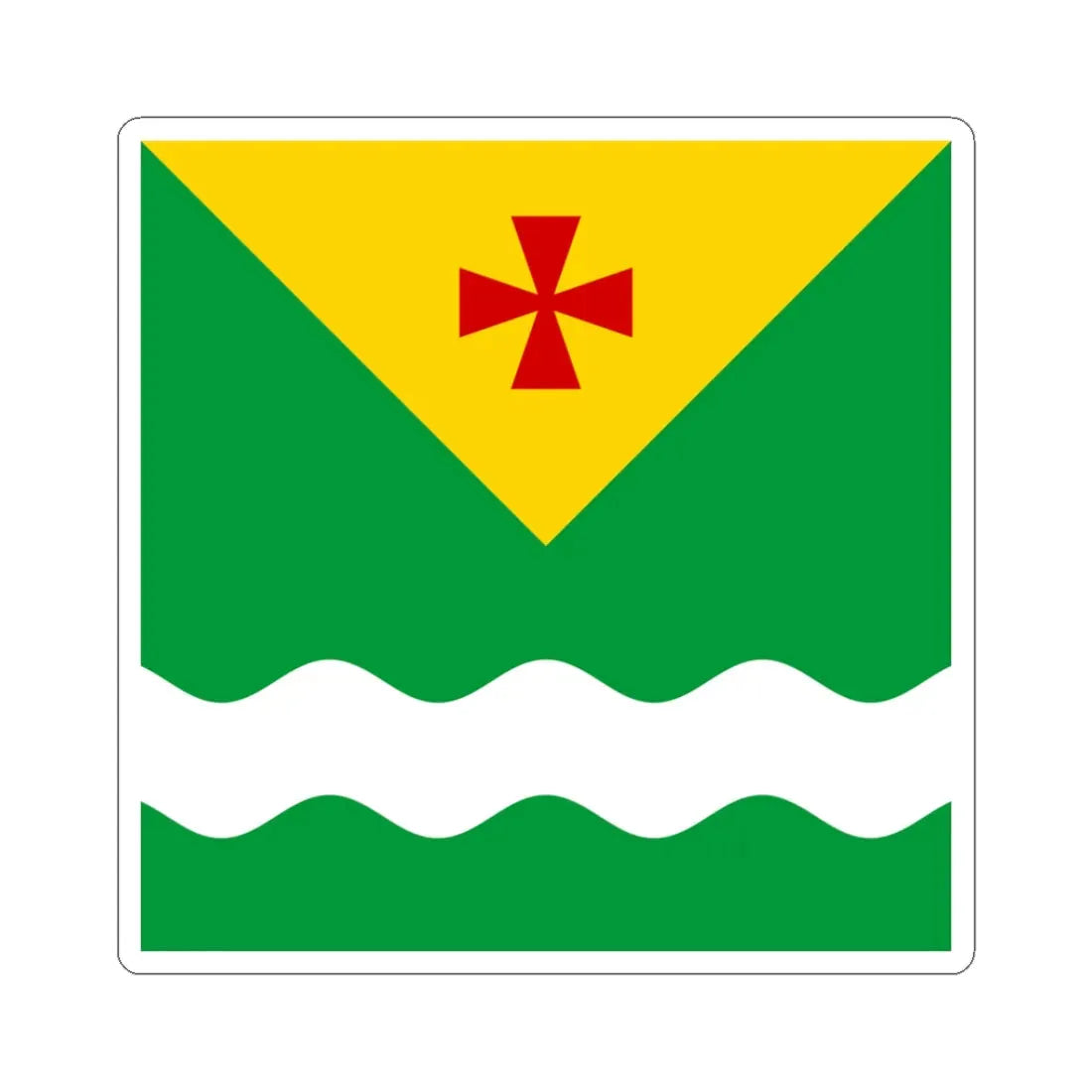 Novomyrhorod flag (Ukraine) STICKER Vinyl Kiss-Cut Decal 3 Inch White - The Sticker Space