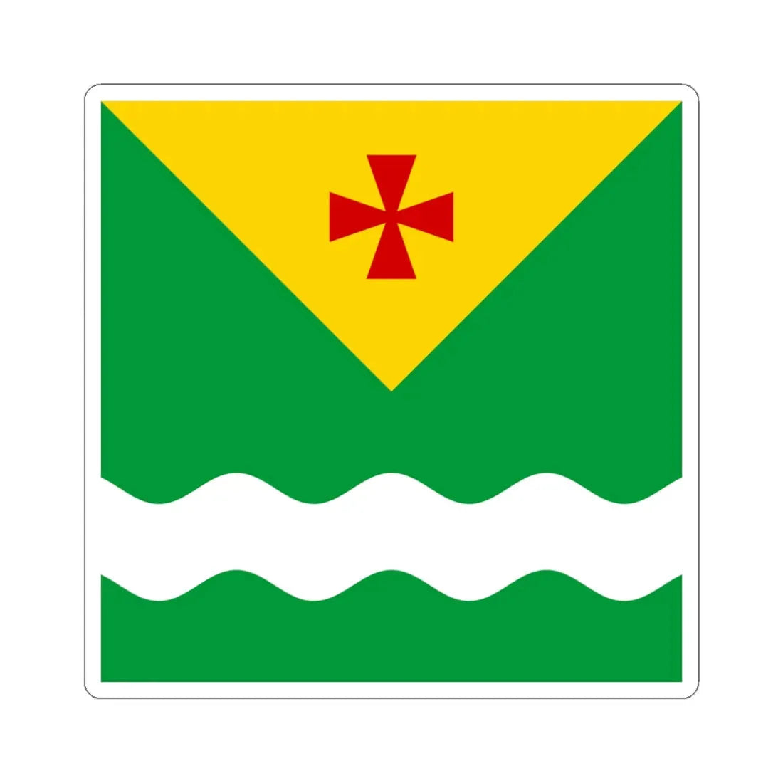 Novomyrhorod flag (Ukraine) STICKER Vinyl Kiss-Cut Decal 4 Inch White - The Sticker Space