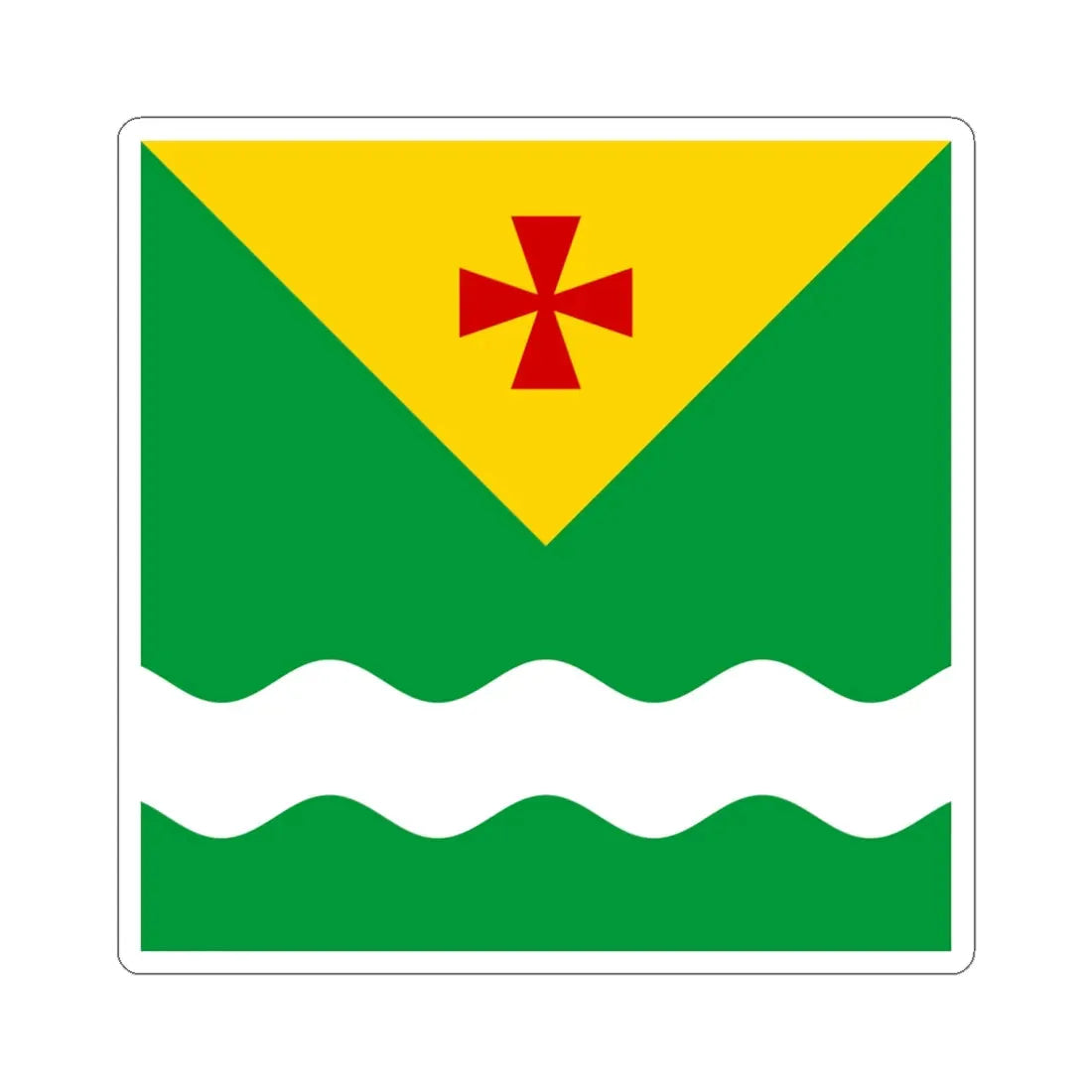 Novomyrhorod flag (Ukraine) STICKER Vinyl Kiss-Cut Decal 6 Inch White - The Sticker Space