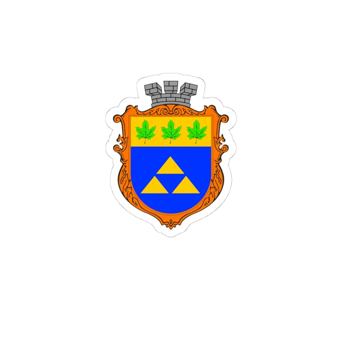 Novoyavorivsk coat of arms (Ukraine) (Coat of Arms) STICKER Vinyl Kiss-Cut Decal 4 Inch White - The Sticker Space