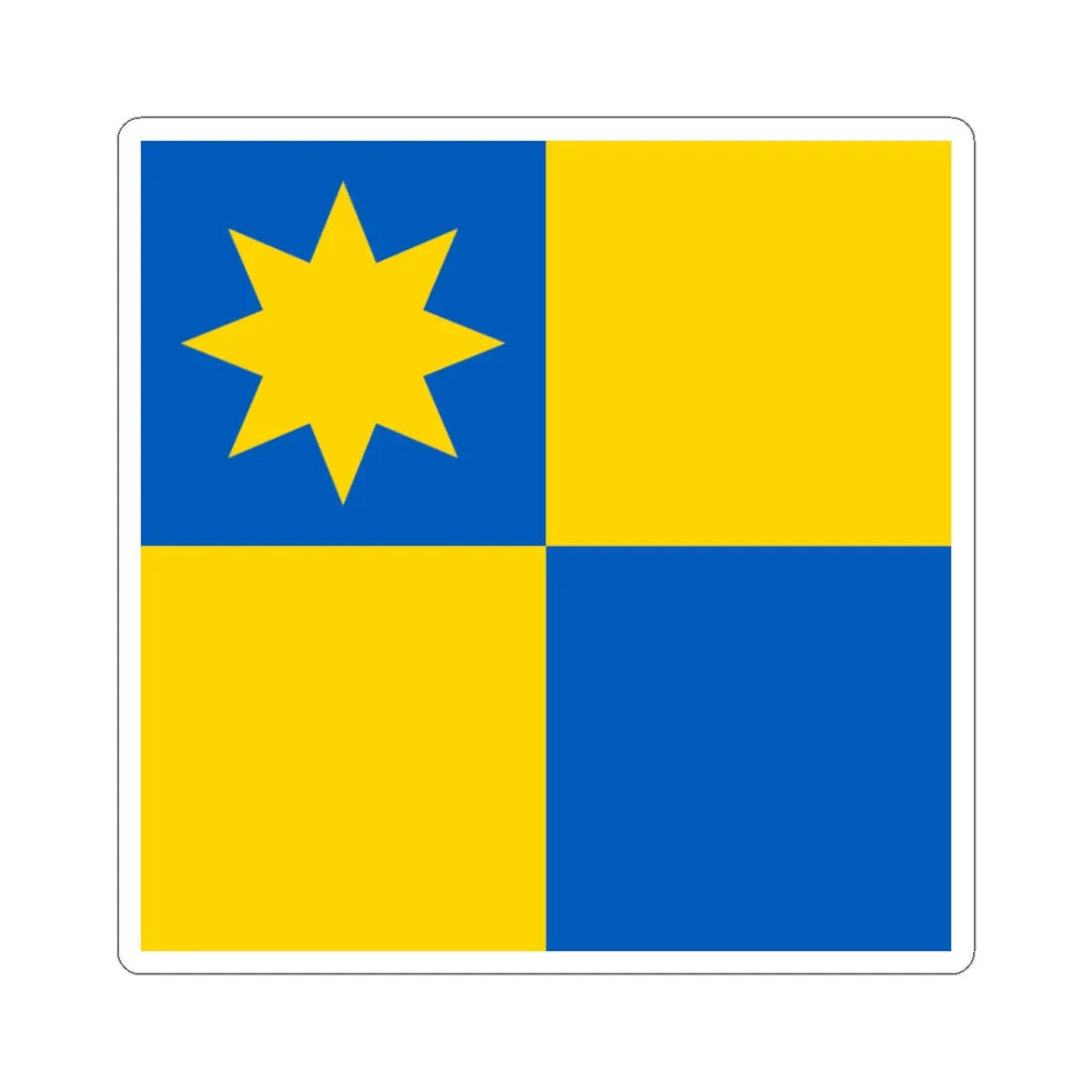 Novyi Yarychiv flag (Ukraine) STICKER Vinyl Kiss-Cut Decal 3 Inch White - The Sticker Space