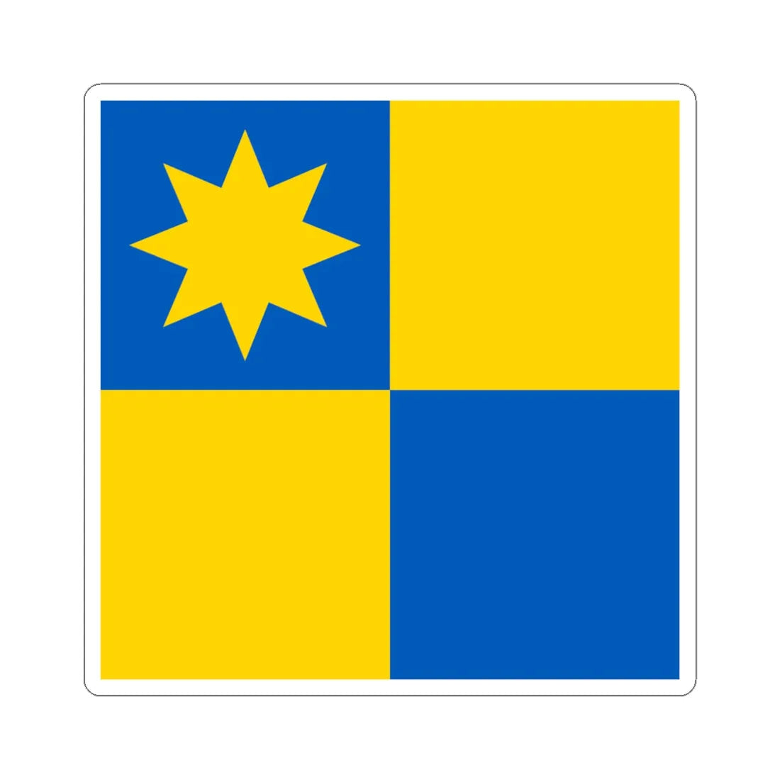 Novyi Yarychiv flag (Ukraine) STICKER Vinyl Kiss-Cut Decal 6 Inch White - The Sticker Space