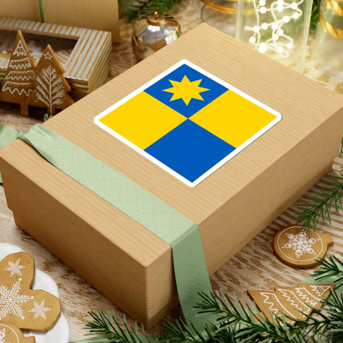 Novyi Yarychiv flag (Ukraine) STICKER Vinyl Kiss-Cut Decal - The Sticker Space