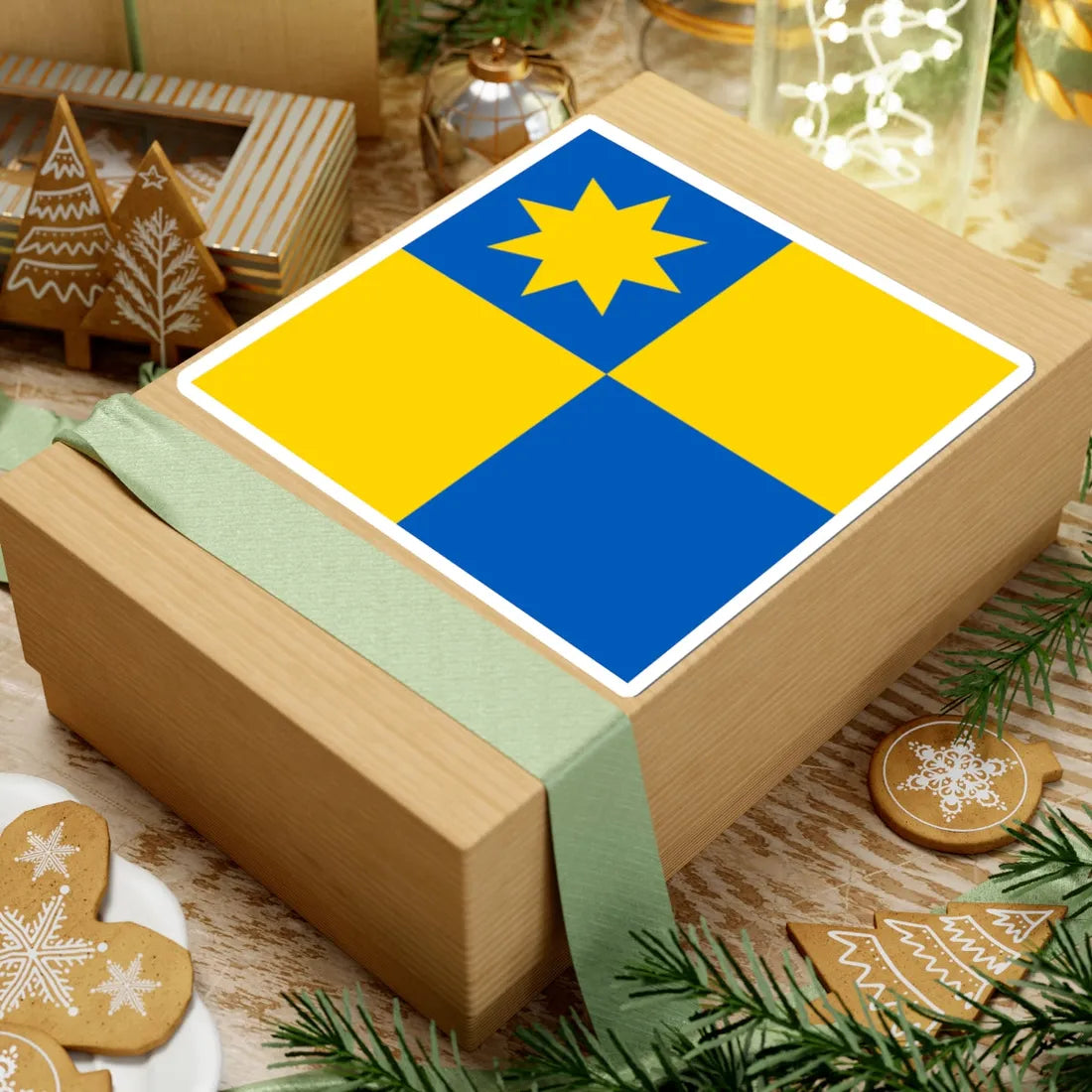 Novyi Yarychiv flag (Ukraine) STICKER Vinyl Kiss-Cut Decal - The Sticker Space