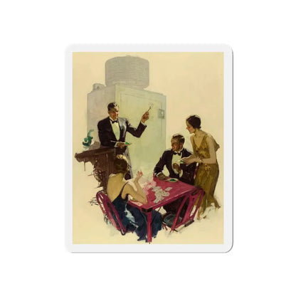 Now a 3, General Electric All-Steel Refrigerator ad illustration, 1930 (Magazine Illustration) Refrigerator Magnet 5 Inch - The Sticker Space